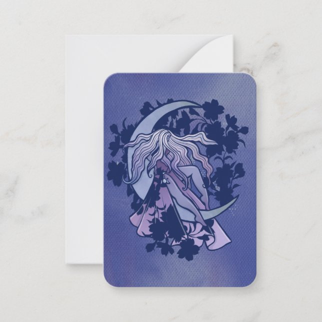 Lila Moon Goddess Wiccan Triple Moon Symbol Art Mitteilungskarte (Vorderseite)