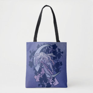 Lila Moon Goddess Wiccan Triple Moon Symbol Art Tasche