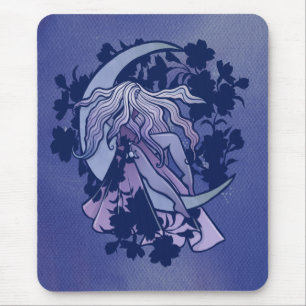Lila Moon Goddess Wiccan Triple Moon Symbol Mousepad