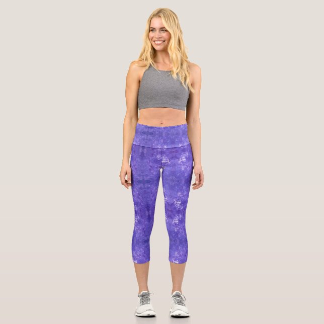Lila Moon Jelly Gouache Art Leggings (Vorderseite)