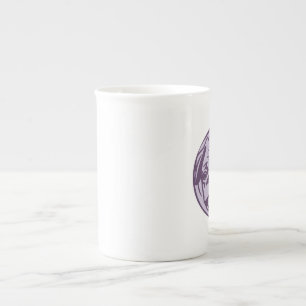 lila Mops-Tasse Prozellantasse