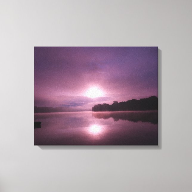 Lila Morgen Sonnenaufgang auf CT River Canvas Prin Leinwanddruck (Vorderseite)