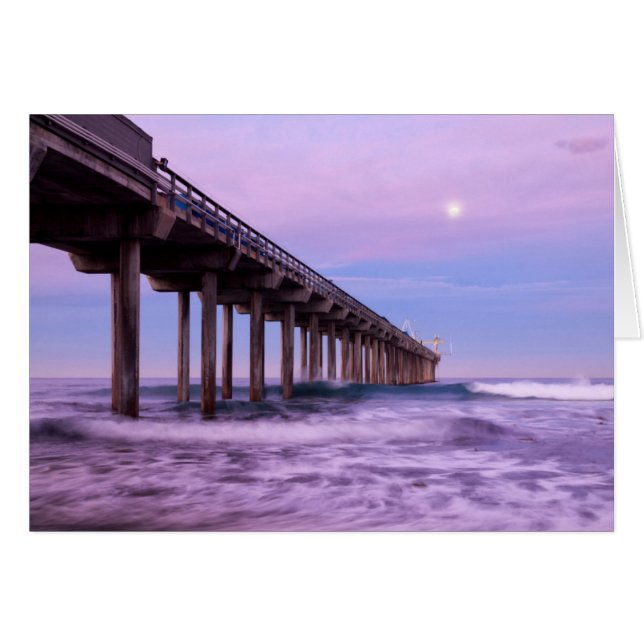 Lila Morgendämmerung über Pier, Kalifornien (Vorderseite (Horizontal))