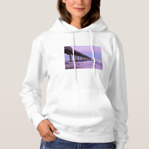 Lila Morgendämmerung über Pier, Kalifornien Hoodie
