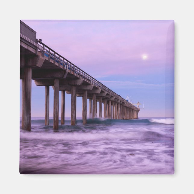 Lila Morgendämmerung über Pier, Kalifornien Magnet (Vorne)