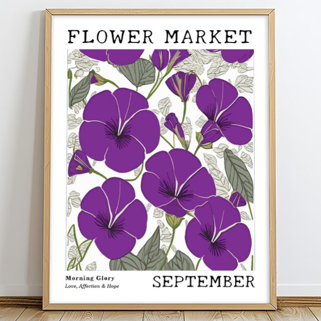 Lila Morning Glory September Geburtsmarkt Blume Poster (Von Creator hochgeladen)