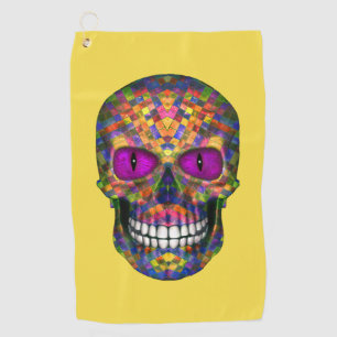 Lila Mosa Zucker Skull Zombie Untote Golfhandtüch Golfhandtuch