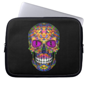 Lila Mosaik-Zuckerschädel-Zombie-Laptop-Hülsen Laptopschutzhülle