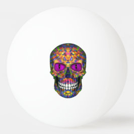 Lila Mosaik-Zuckerschädeluntoter Ping Pong Ball Tischtennisball
