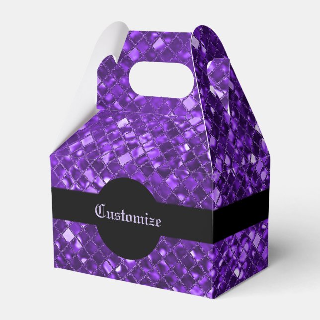 Lila Mosaikmuster-Gable-Fingerkasten Geschenkschachtel (Vorderseite)