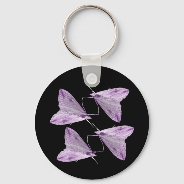 Lila Moth Art Schlüsselanhänger (Vorderseite)