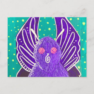 Lila Mothman-Postkarte Postkarte