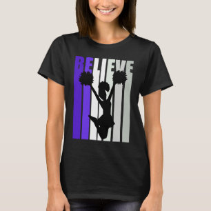 Lila Motivations Mädchen Cheerleading Glaube Retro T-Shirt