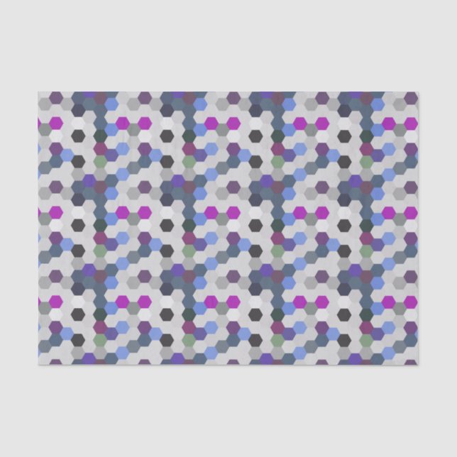 Lila Multi-Hexagons Nahtlos Seidenpapier (Vorderseite)