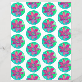 Lila Multicolor Tropical Blume Scrapbook Paper