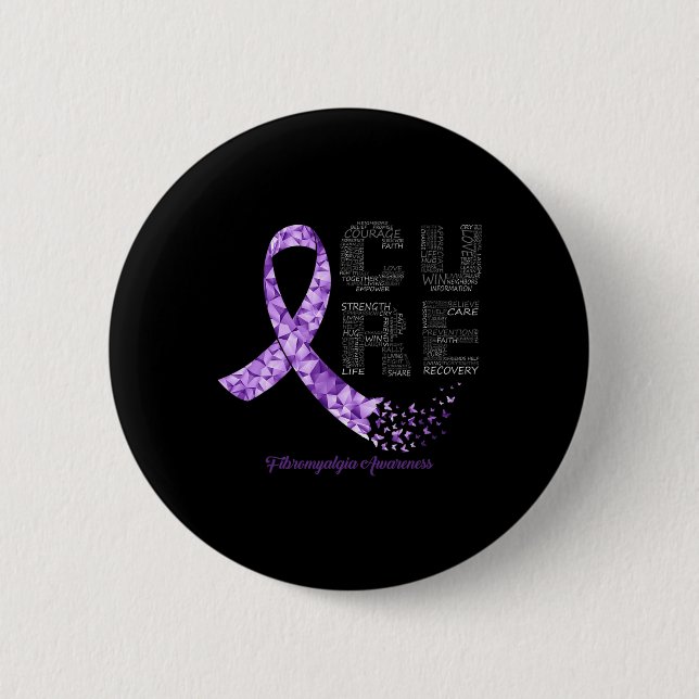 Lila Multifunktionsleisten-Fibromyalgie Button (Vorderseite)