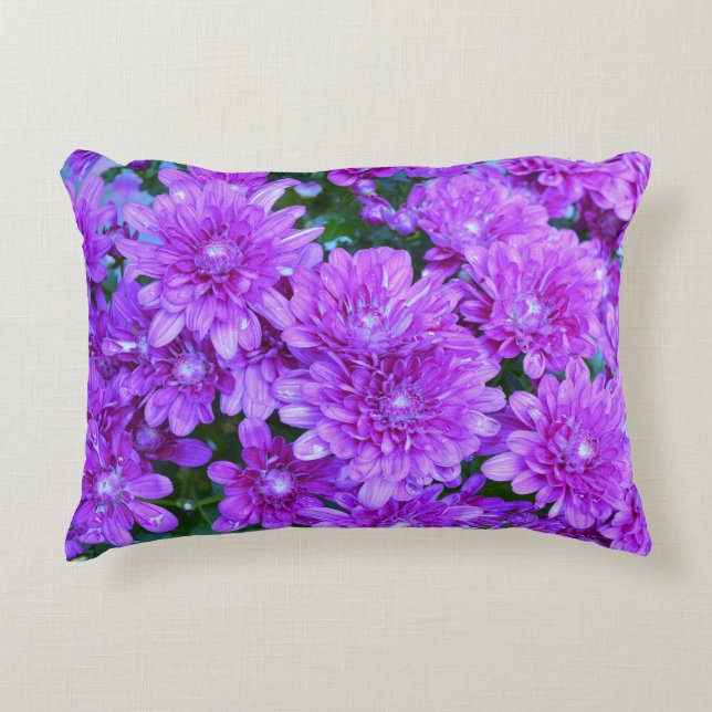 Lila Mums Akzent Pillow Dekokissen (Vorderseite)
