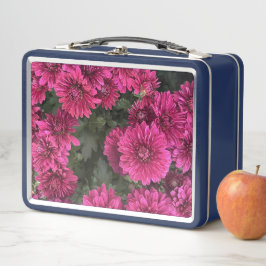 Lila Mums Metal Lunchbox
