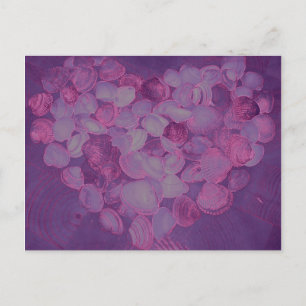Lila Muschelherz Postkarte