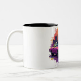 Lila Muscle-Car-Tasse Zweifarbige Tasse