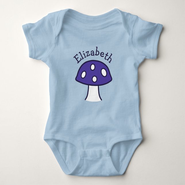 Lila Mushroom Baby Bodysuit Strampler (Vorderseite)