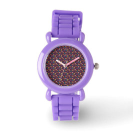 Lila Mushroom-Leaf-Muster Silicone-Uhr Armbanduhr