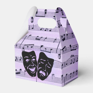Lila Musik- und Theater Masken Geschenkschachtel