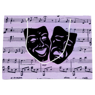Lila Musik- und Theater Masken Große Geschenktüte
