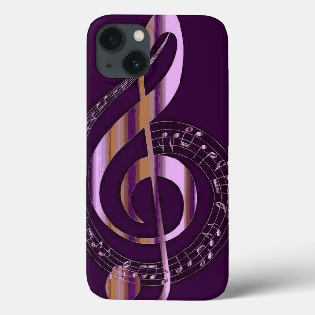 Lila musikalische Note Case-Mate iPhone Case (Rückseite)