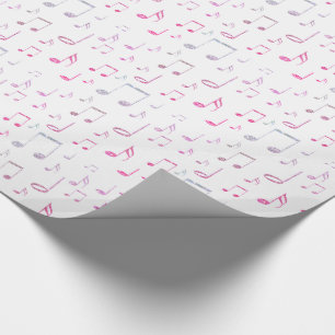 lila Musikmuster Geschenkpapier