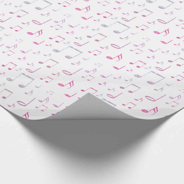 lila Musikmuster Geschenkpapier (Ecke)