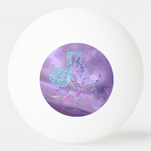 Lila Musiknoten Abstrakt Ping Pong Ball Tischtennisball (Vorderseite)