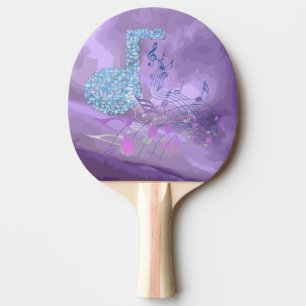 Lila Musiknoten Abstrakt Pink Pong Paddle Tischtennis Schläger