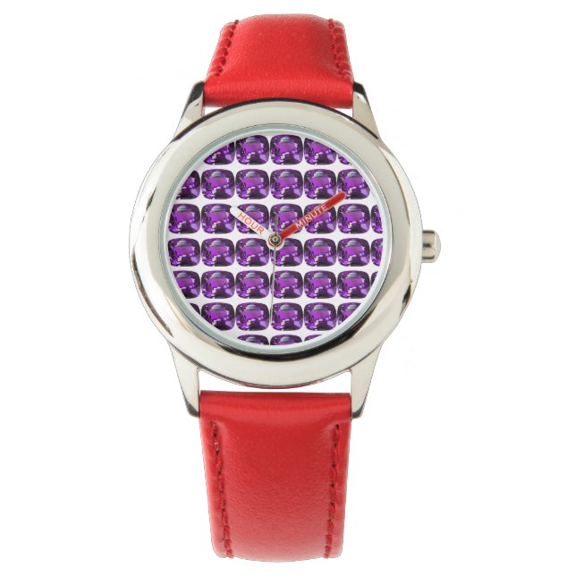 Lila Muster Armbanduhr (Vorderseite)