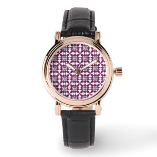 Lila Muster Armbanduhr