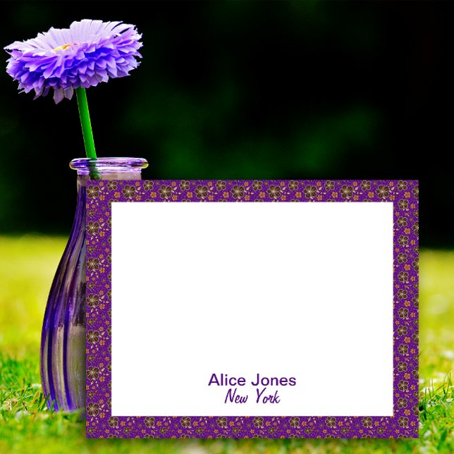 Lila Muster braune natürliche Blume Notizblock (Von Creator hochgeladen)