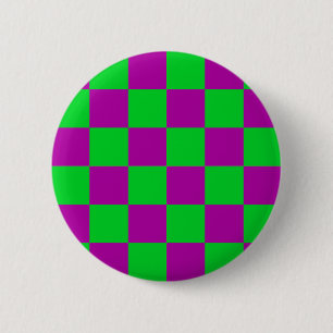 Lila Muster eines grün karierten Karos Button