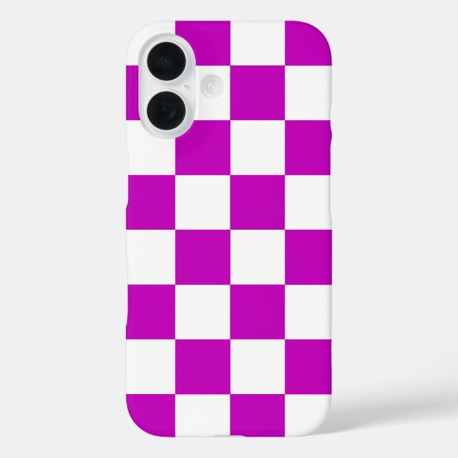 Lila Muster eines Karos iPhone 16 Hülle (Rückseite)