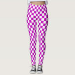 Lila Muster eines Karos Leggings<br><div class="desc">Muster für lila und weiße Karo Gestaltete geometrische Quadrate</div>