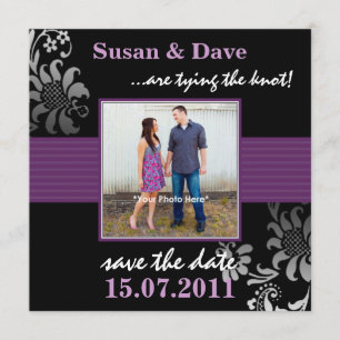 Lila Muster Foto Save the Date