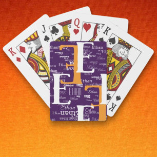 Lila Muster für ein Monogramm für wiederholte Beze Spielkarten
