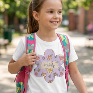 Lila Muster für Schulbedarf T-Shirt
