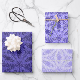 Lila Muster Geschenkpapier Set