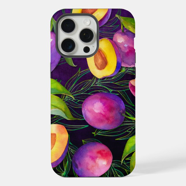 Lila Muster iPhone 15 Pro Max Hülle (Rückseite)