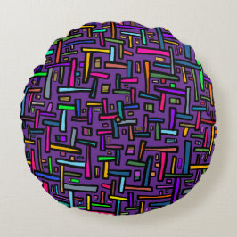 Lila Muster Rundes Kissen