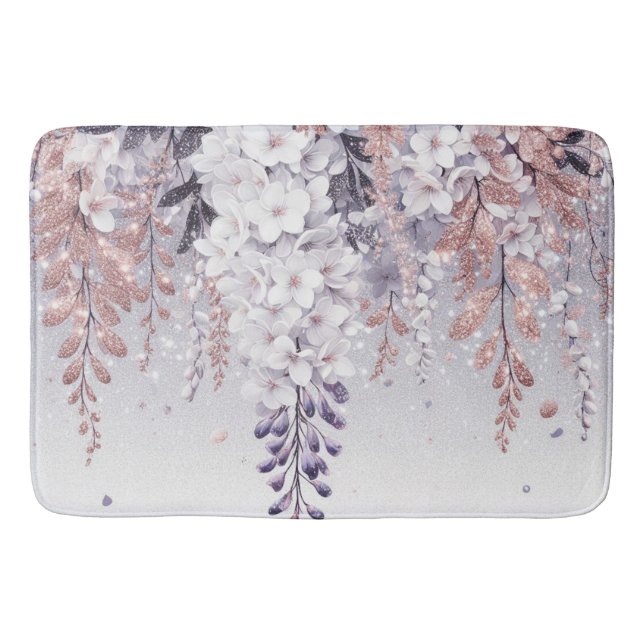 Lila Mystical Wisteria Drift Badematte (Vorderseite)