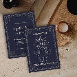 Lila Mystische Astrologie Star 21. Geburtstag Einladung