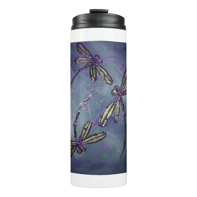 Lila Nachtfliege Thermosbecher (Vorderseite)