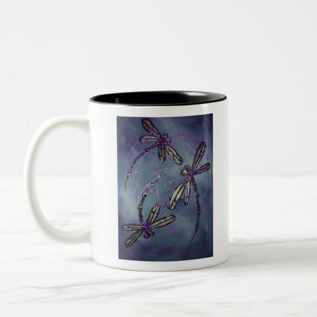 Lila Nachtfliege Zweifarbige Tasse (Links)