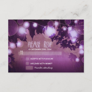 lila Nachtlanterns Hochzeitkarten RSVP Karte